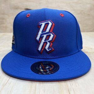 NEW sz 7 1/8 Puerto Rico Rings Crwns Boricua Country Pride Fitted Cap Hat Blue